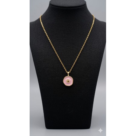 Pink Crown Pendant Necklace – Gold Plated Fashion Jewellery