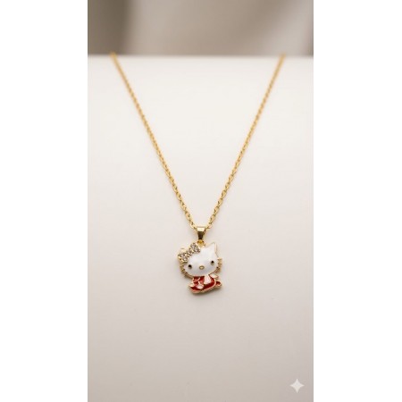 Cute Hello Kitty Pendant Necklace – Gold Plated Fashion Jewellery