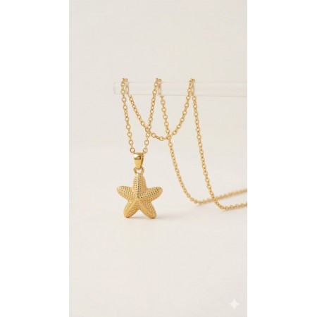 Gold Starfish Pendant Necklace – Ocean Style Fashion Jewellery