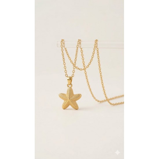 Gold Starfish Pendant Necklace – Ocean Style Fashion Jewellery