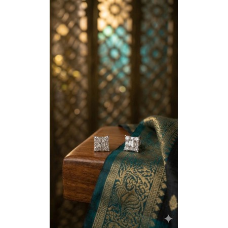 Crystal Square Stud Earrings – Premium Look Jewellery