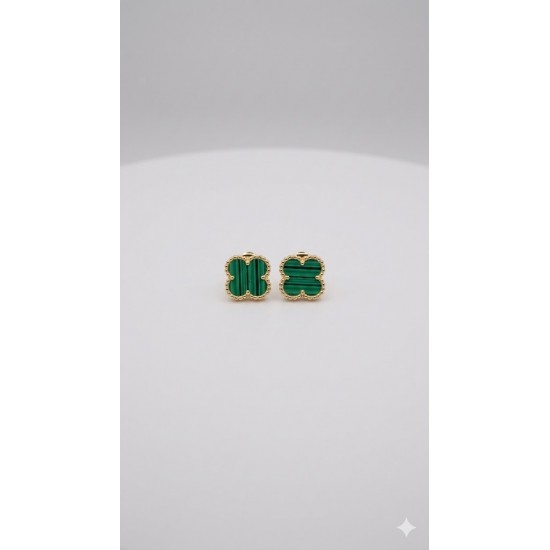 Green Clover Stud Earrings – Premium Gold Plated Jewellery